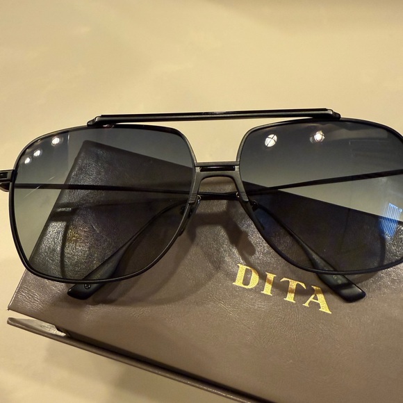 DITA Matte Black Aviator Sunglasses - Picture 1 of 4